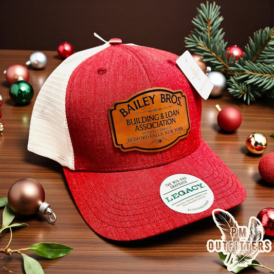 Custom Bailey Brothers Building & Loan Patch Hat – Maroon & White Legacy Mid-Pro Snapback | PM Outfitters