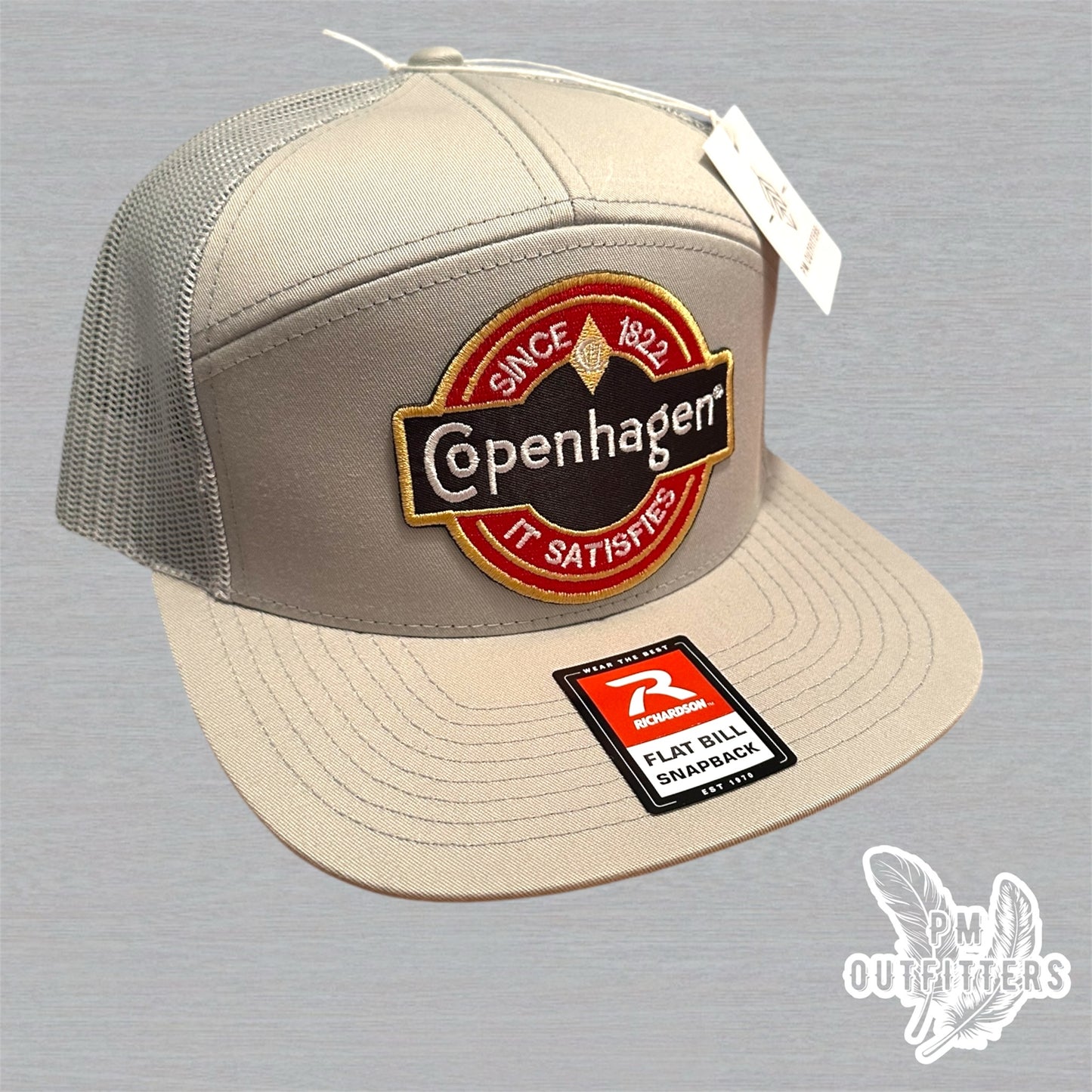 Copenhagen Since 1822 It Satisfies Richardson 168 Trucker Hat - Tan Beige 7 Panel Snapback