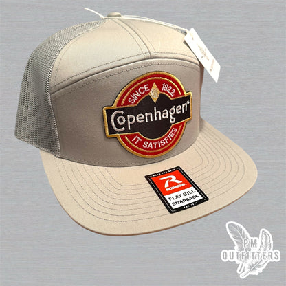Copenhagen Since 1822 It Satisfies Richardson 168 Trucker Hat - Tan Beige 7 Panel Snapback