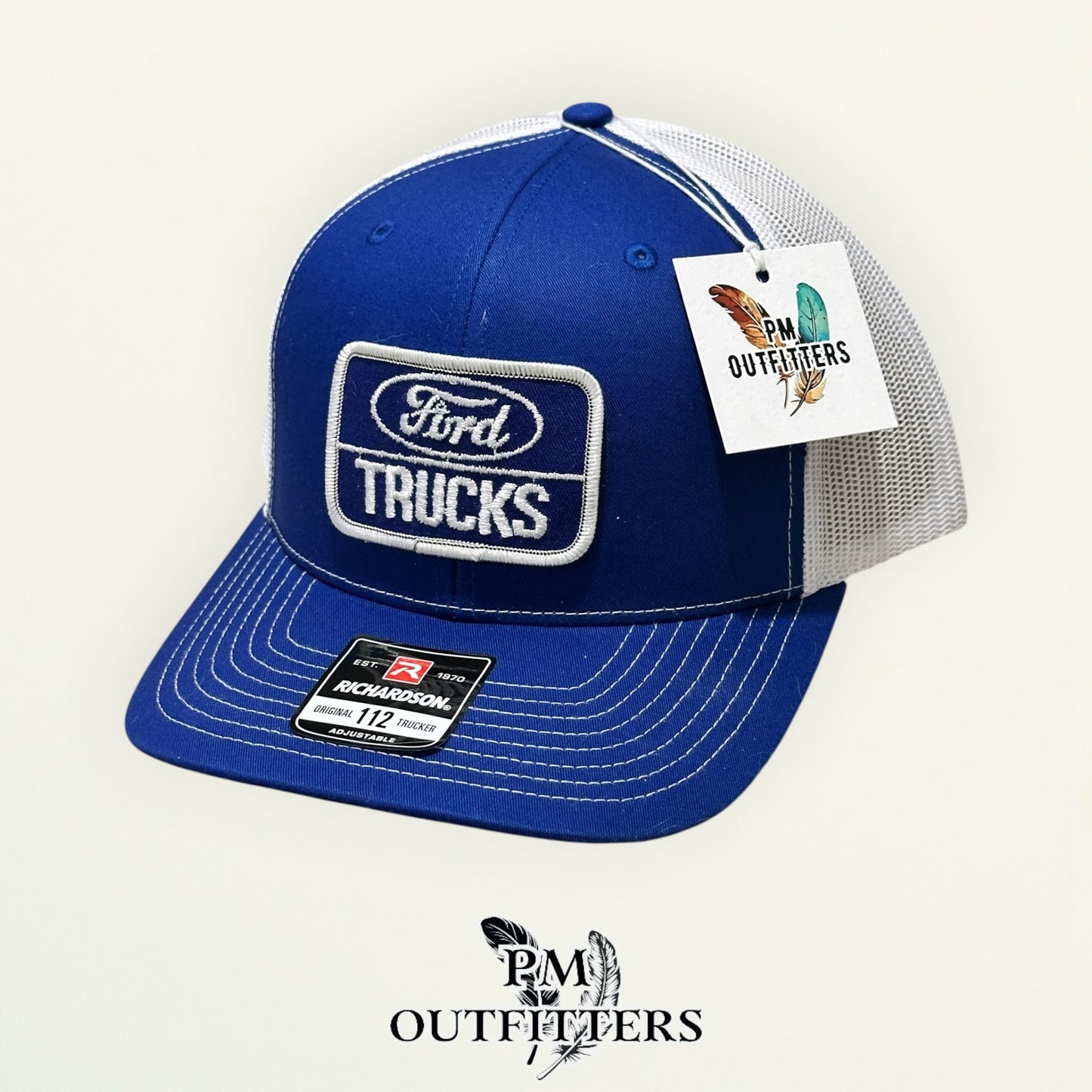 Ford Trucks True Vintage Patch Trucker Hat – PM Outfitters | Richardson 112 Royal Blue White Authentic Automotive Heritage