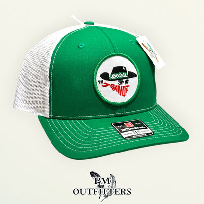 Skoal Bandit trucker hat profile view green front white mesh
