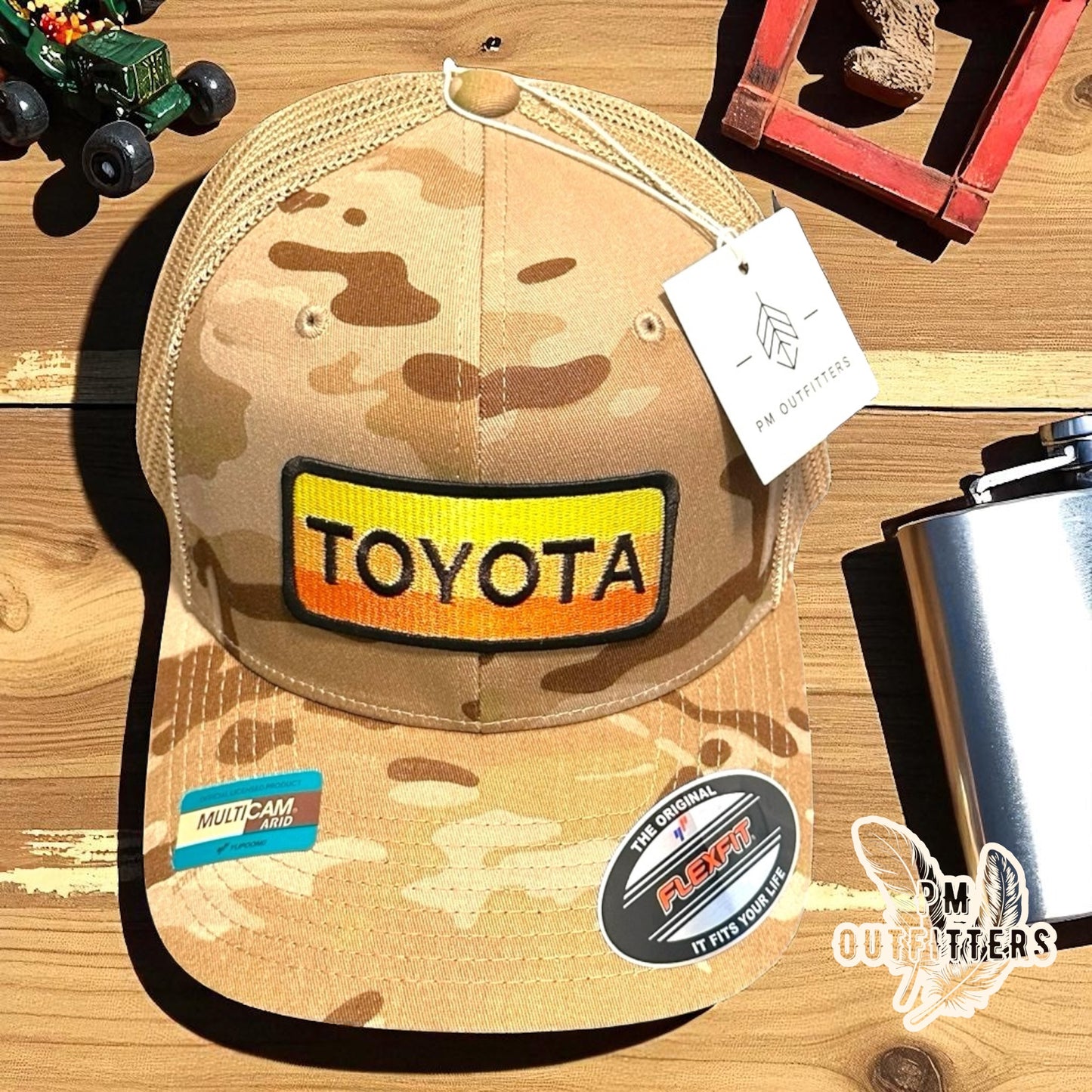 Toyota Vintage Logo FlexFit Camo Trucker Hat