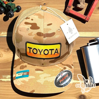Toyota Vintage Logo FlexFit Camo Trucker Hat