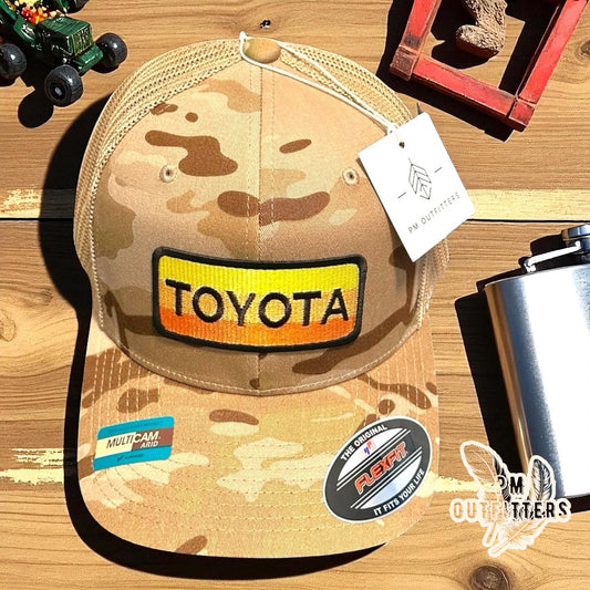 Toyota Vintage Logo FlexFit Camo Trucker Hat