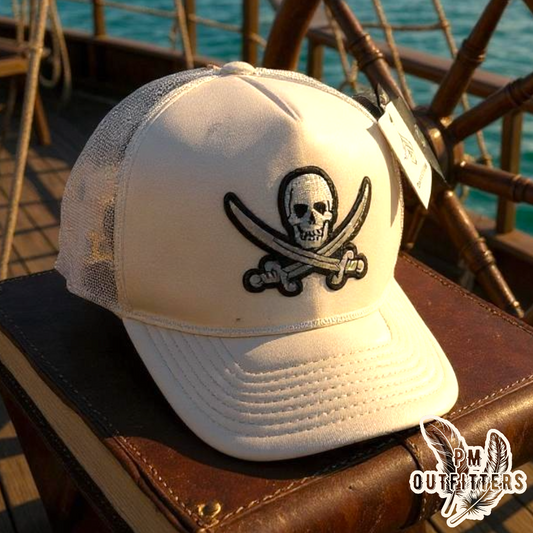 Vintage Jolly Roger Foam Front Rope Trucker Hat