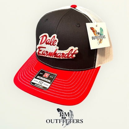 Dale Earnhardt Vintage Patch Hat - Authentic NASCAR Memorabilia | Richardson 112 Red Black White
