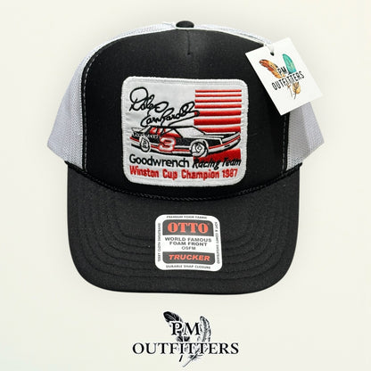 Dale Earnhardt Goodwrench trucker hat white mesh back Otto foam front rope