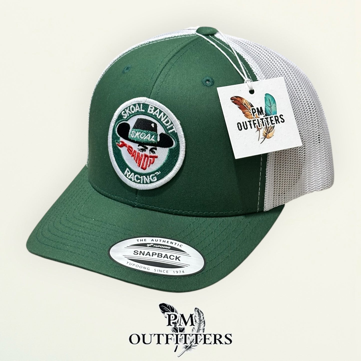 Skoal Bandit Racing Trucker Hat – PM Outfitters Retro Patch | YP Classics 6601 Green White NASCAR Tobacco Heritage