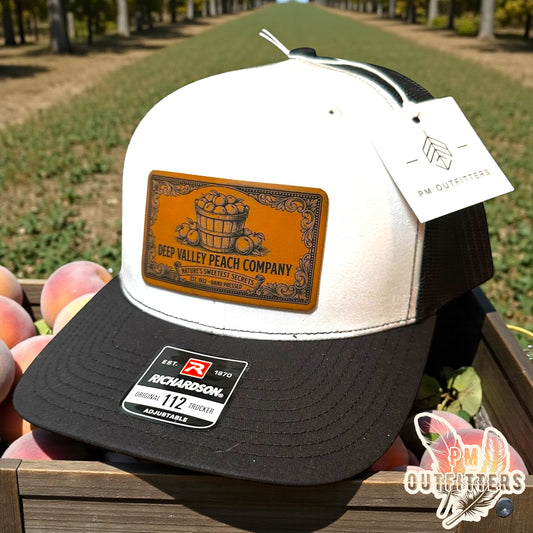 Deep Valley Peach Company Hat - White & Black Richardson 112