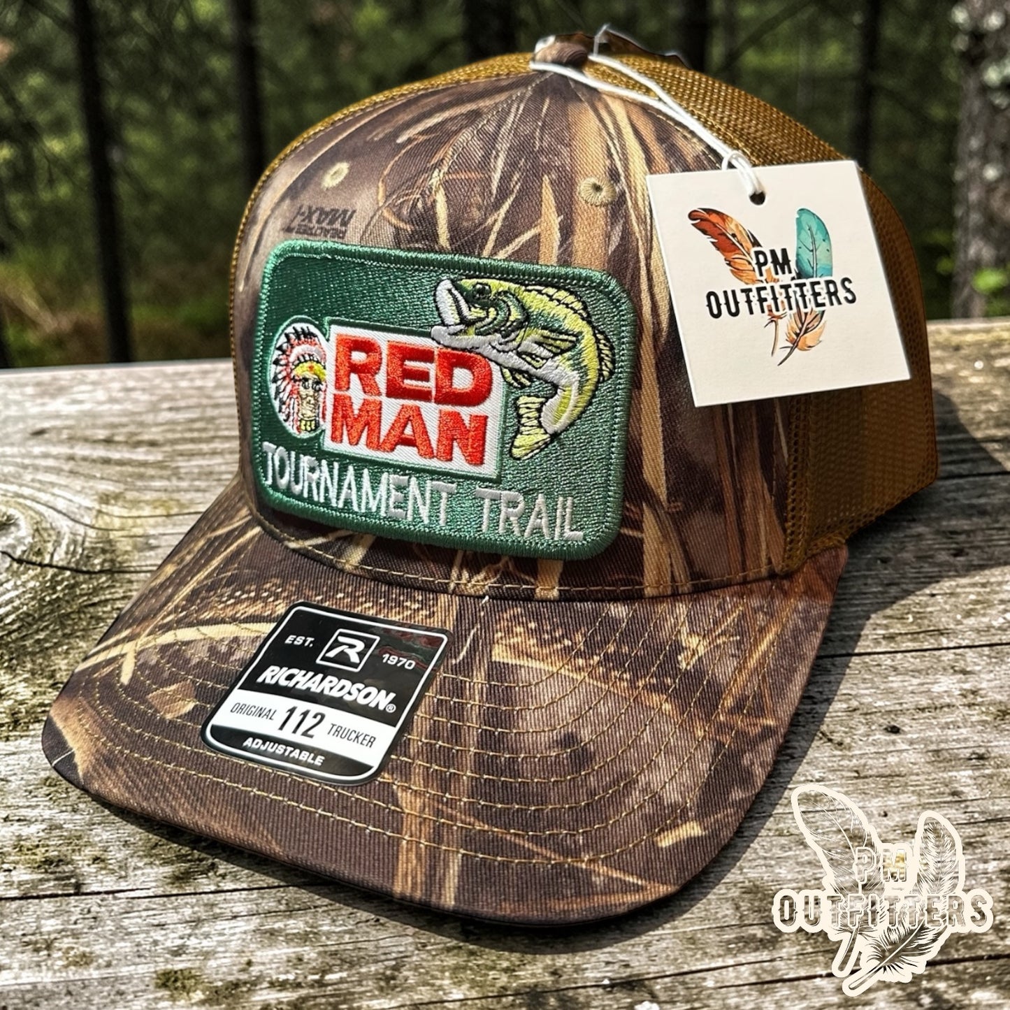 Red Man Chewing Tobacco Tournament Trail Patch Hat | Richardson 112 Realtree Max-7
