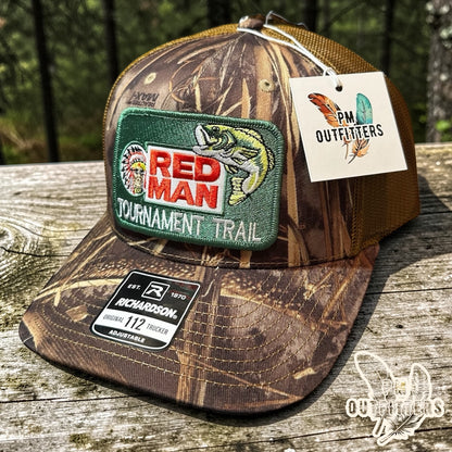Red Man Chewing Tobacco Tournament Trail Patch Hat | Richardson 112 Realtree Max-7