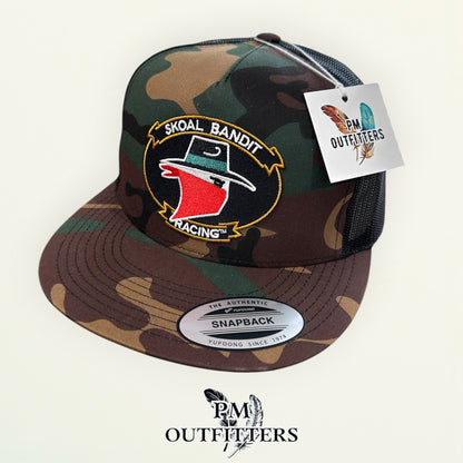 Skoal Bandit Racing Retro Patch Hat | YP Classics 6006 Camo & Black Flat Bill