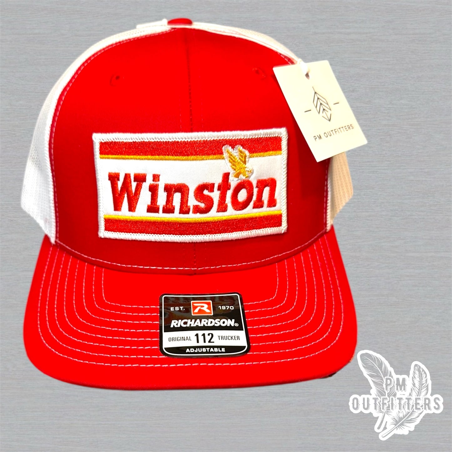 Winston Trucker Hat - Retro Patch Richardson 112 Red White