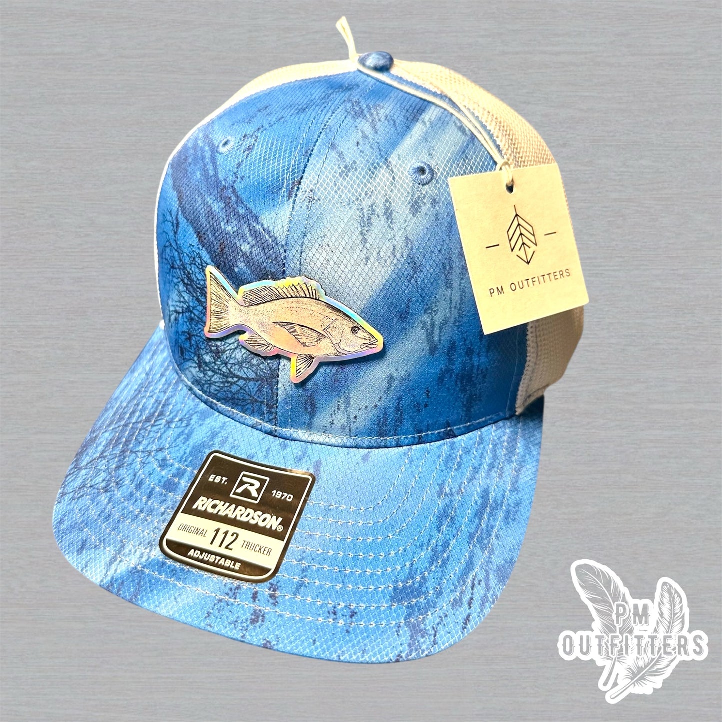 PM Outfitters Holographic Red Snapper Richardson 112 Realtree Fishing Trucker