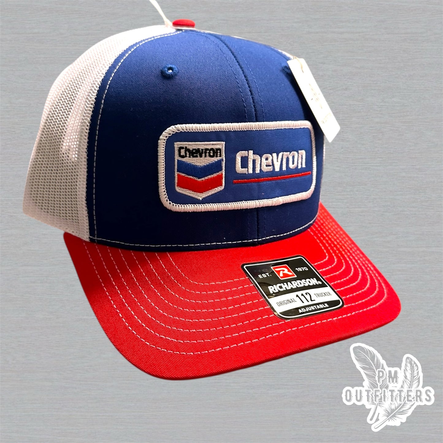 Retro Chevron Gas Logo Richardson Trucker Hat