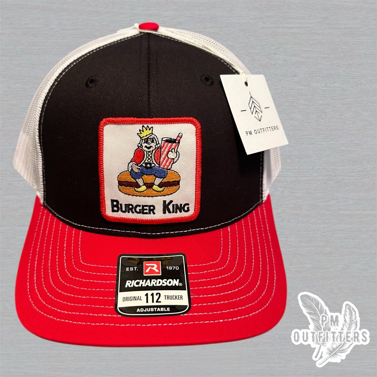 Vintage Burger King Trucker Hat - Black, Red & White Richardson 112