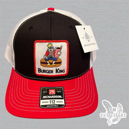Vintage Burger King Trucker Hat - Black, Red & White Richardson 112