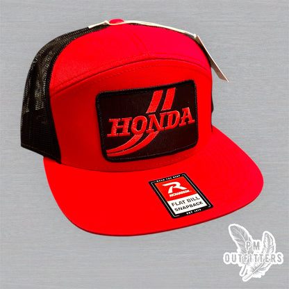 Honda Trucker Hat - Retro Patch Richardson 168 Red Black