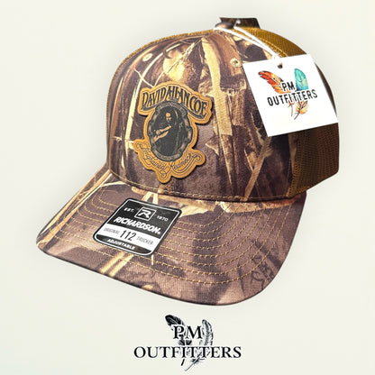 David Allan Coe Longhaired Redneck Tribute Hat — Laser Engraved Vegan Leather Patch | Richardson 112 Realtree Max-7 Camo | PM Outfitters