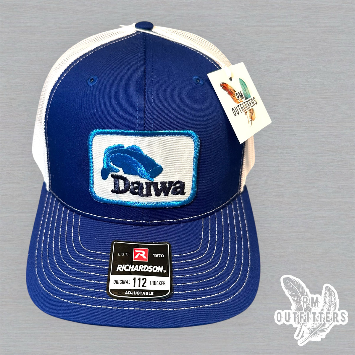 Team Daiwa Vintage Patch Trucker Hat - Richardson 112 Blue White