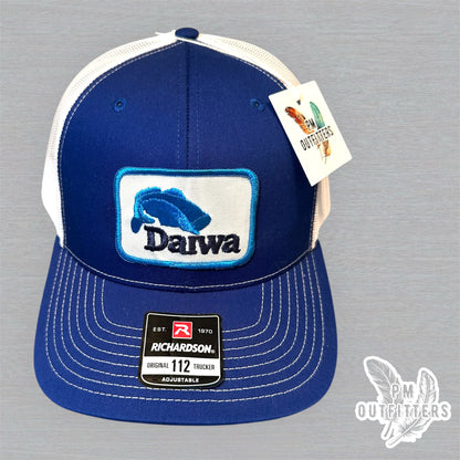 Team Daiwa Vintage Patch Trucker Hat - Richardson 112 Blue White