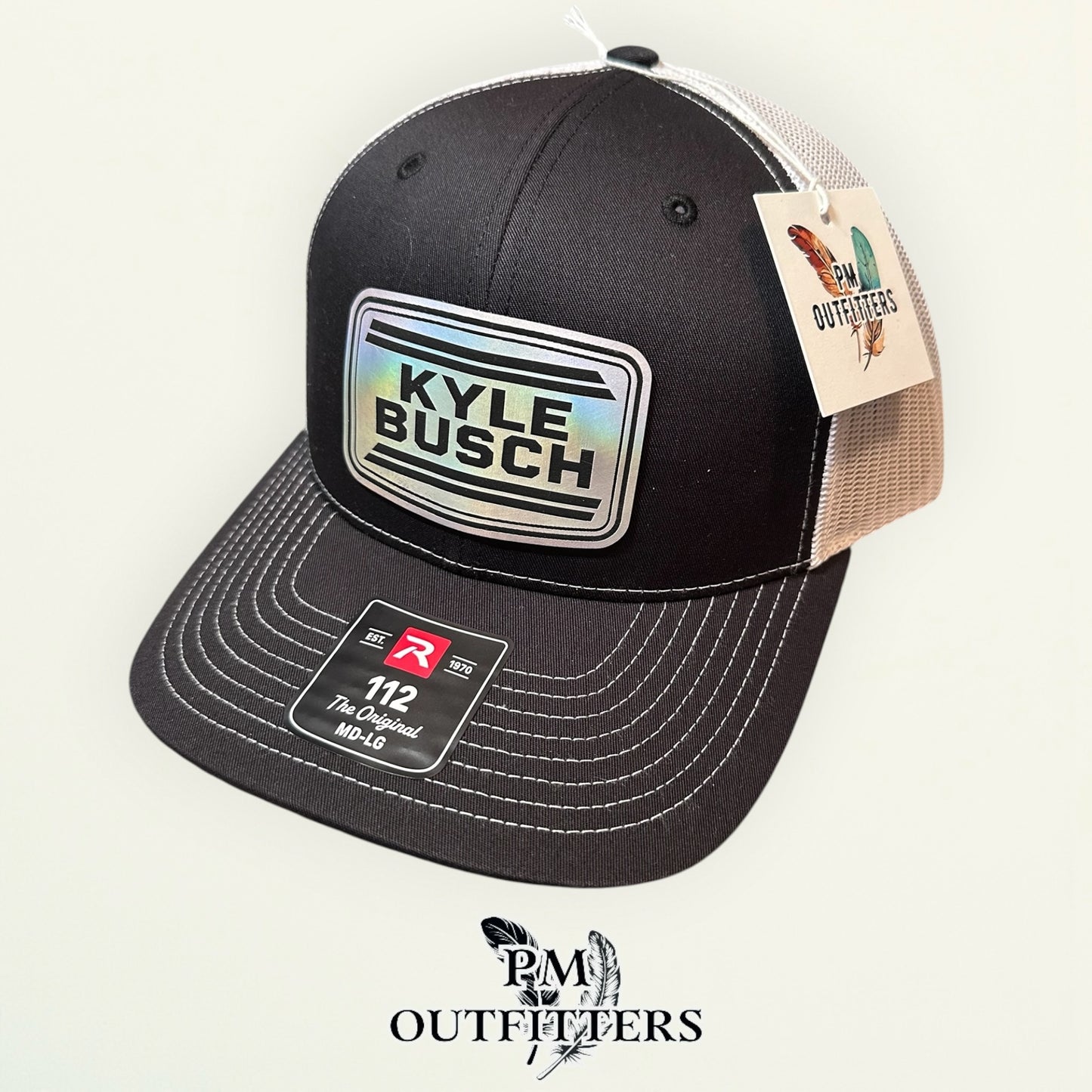 Kyle Busch Memorial Hat - In Memory of Rowdy (1985-2026) | Richardson 112 Black White Tribute