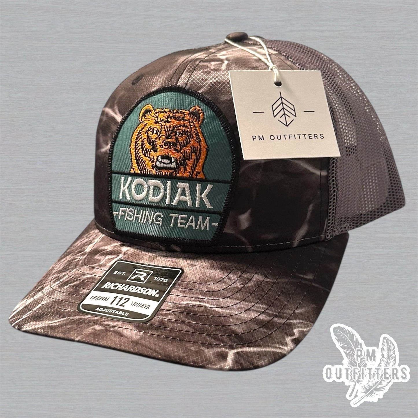 Retro Kodiak Fishing Team Patch Richardson 112 Mossy Oak Elements Trucker Hat