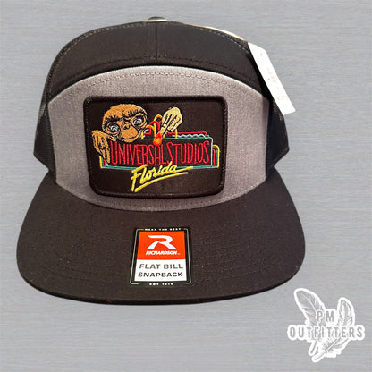 Universal Studios Florida Trucker Hat - Retro Patch Richardson 168 Gray Black