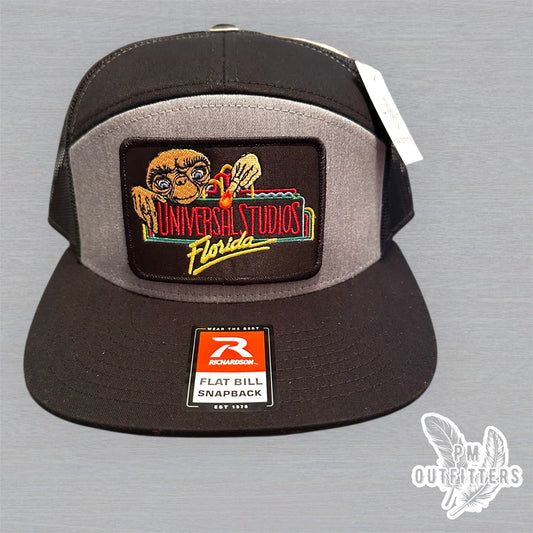 Universal Studios Florida Trucker Hat - Retro Patch Richardson 168 Gray Black