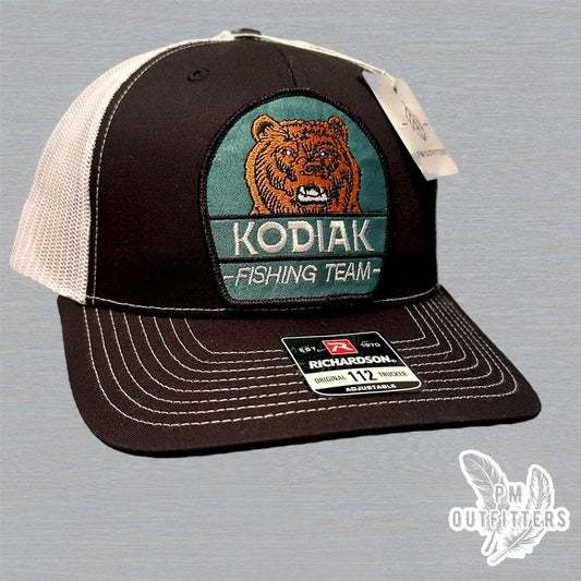 Retro Kodiak Bear Fishing Team Richardson 112 Trucker Hat
