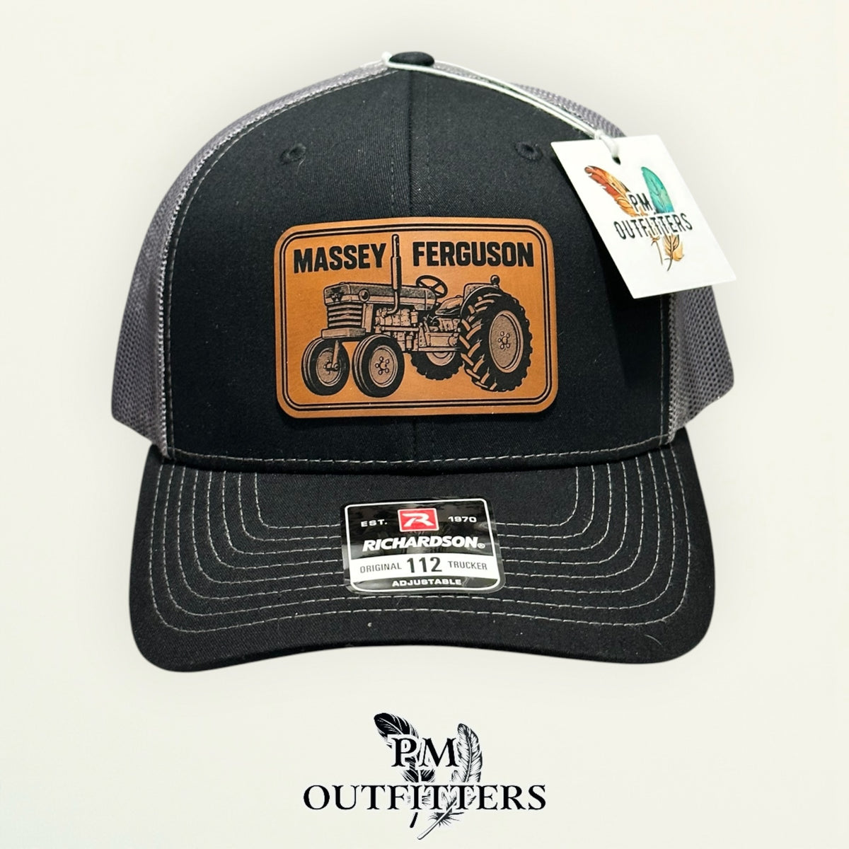Massey Ferguson patch detail tractor illustration vegan leather