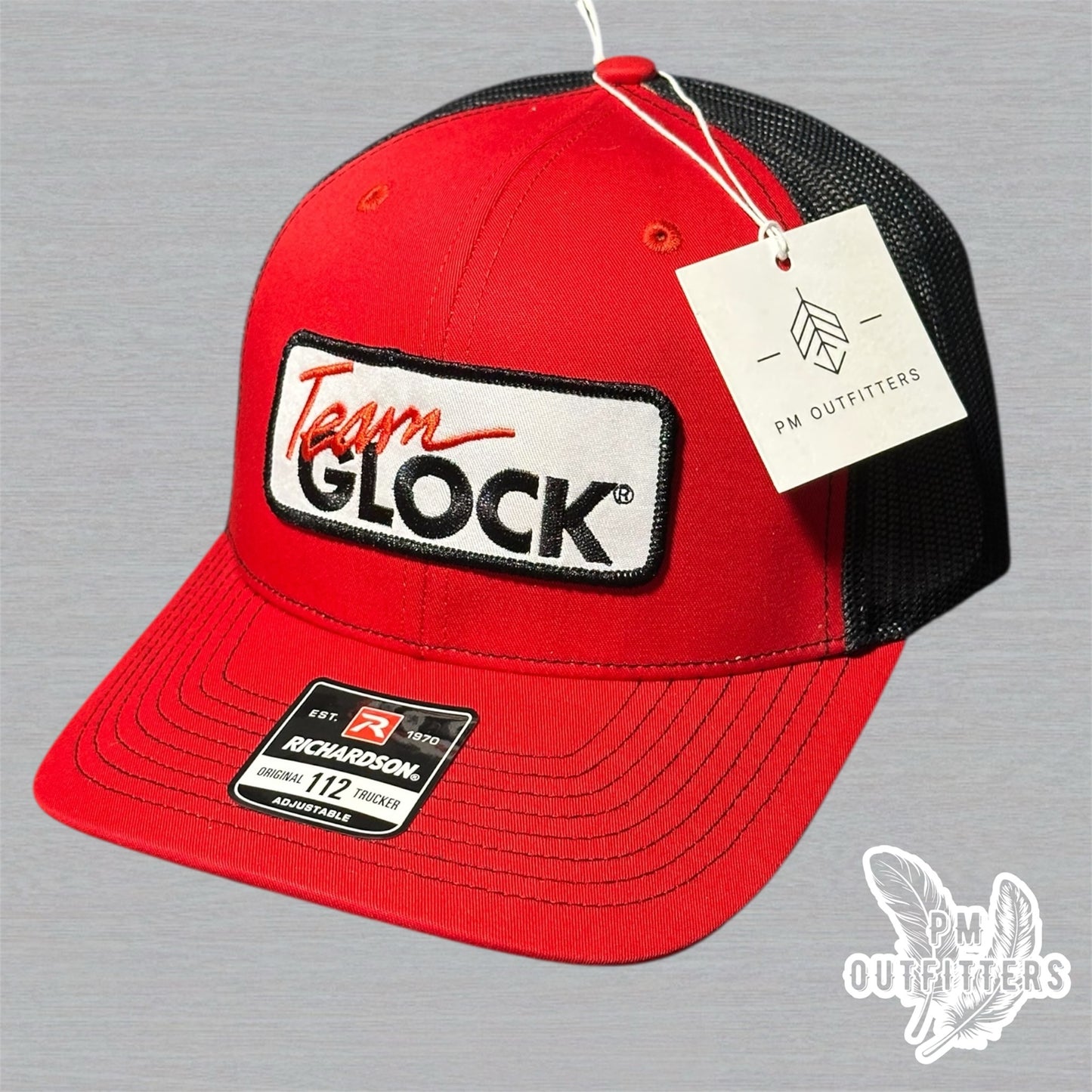 Team Glock Embroidered Patch Richardson 112 Trucker Hat Snapback Cap