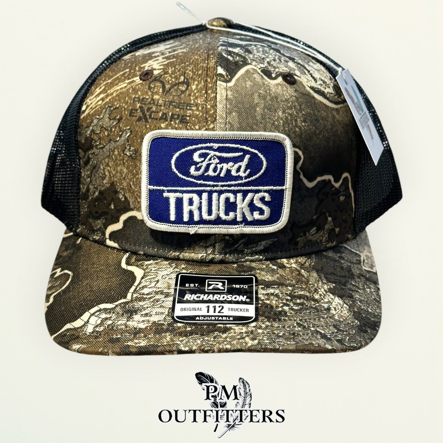 Ford Trucks Vintage Patch Trucker Hat - Authentic 1970s-80s | Richardson 112 Realtree Excape Camo