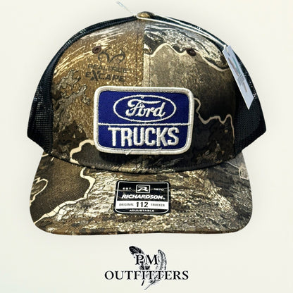 Ford Trucks Vintage Patch Trucker Hat - Authentic 1970s-80s | Richardson 112 Realtree Excape Camo