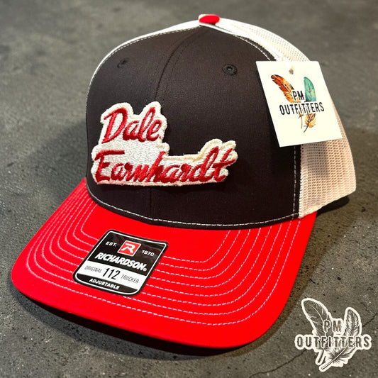 Dale Earnhardt Vintage Patch Hat - Authentic NASCAR Memorabilia | Richardson 112 Red Black White