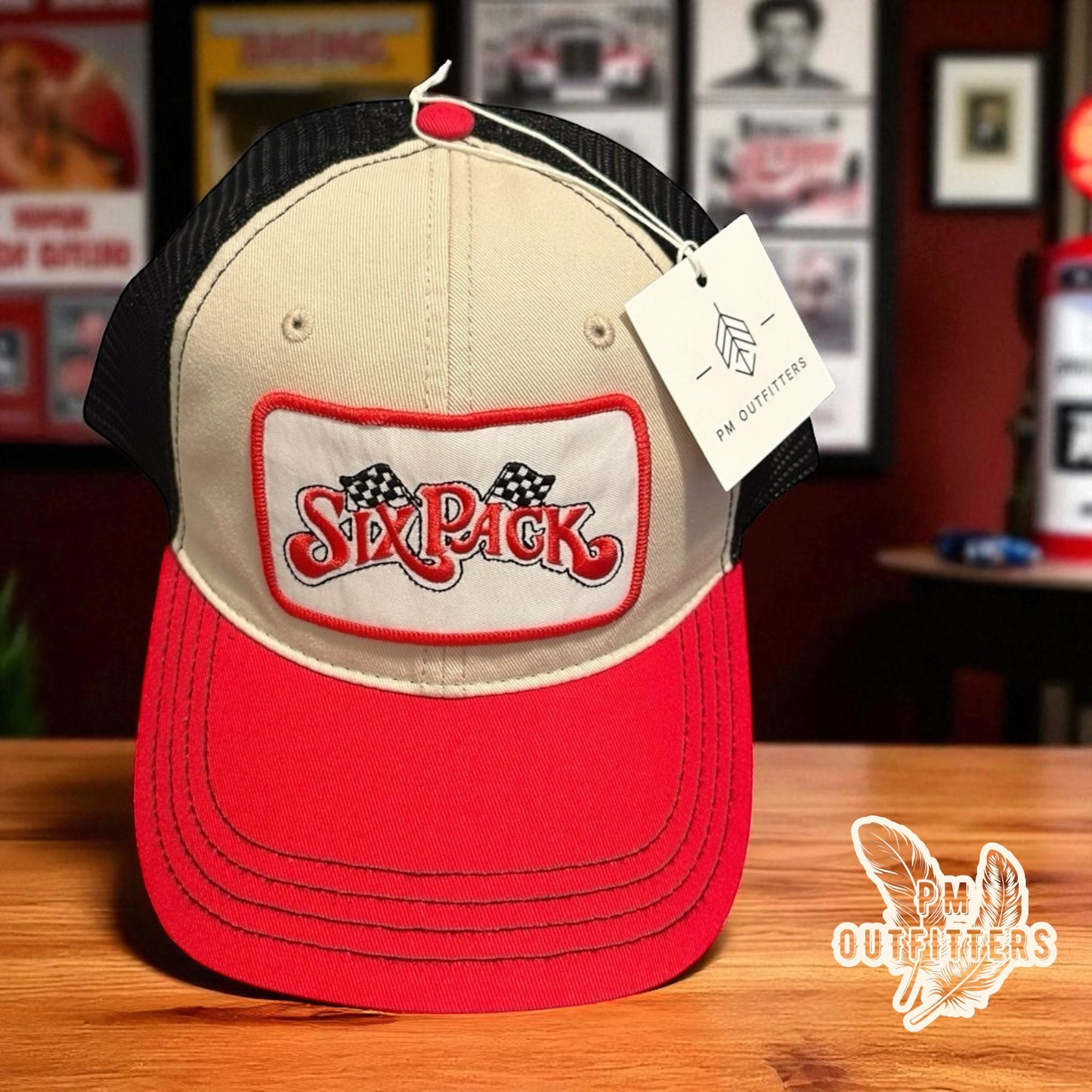 Six Pack Kenny Rogers Racing NASCAR Retro Garment Washed Trucker Hat