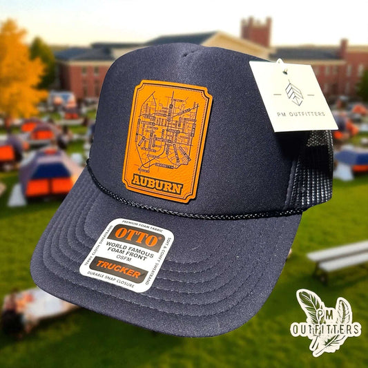 Custom Design Auburn AL Map Foam Front Rope Trucker Hat