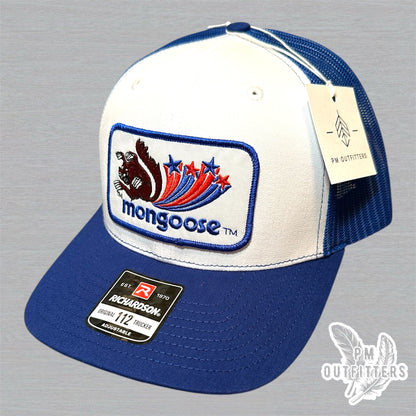 Mongoose BMX Trucker Hat - Retro Patch Richardson 112 Royal Blue White