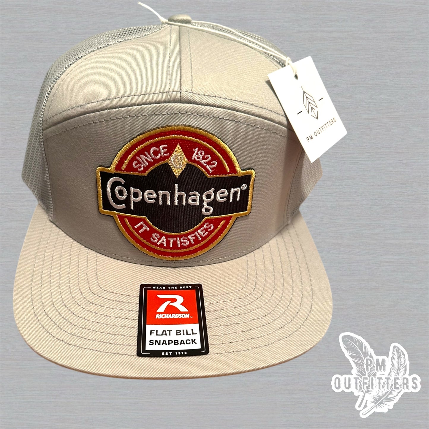 Copenhagen Since 1822 It Satisfies Richardson 168 Trucker Hat - Tan Beige 7 Panel Snapback