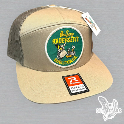 Vintage Andersen's Pea Soup Buellton CA Patch Trucker Hat - Richardson 168 Khaki Loden