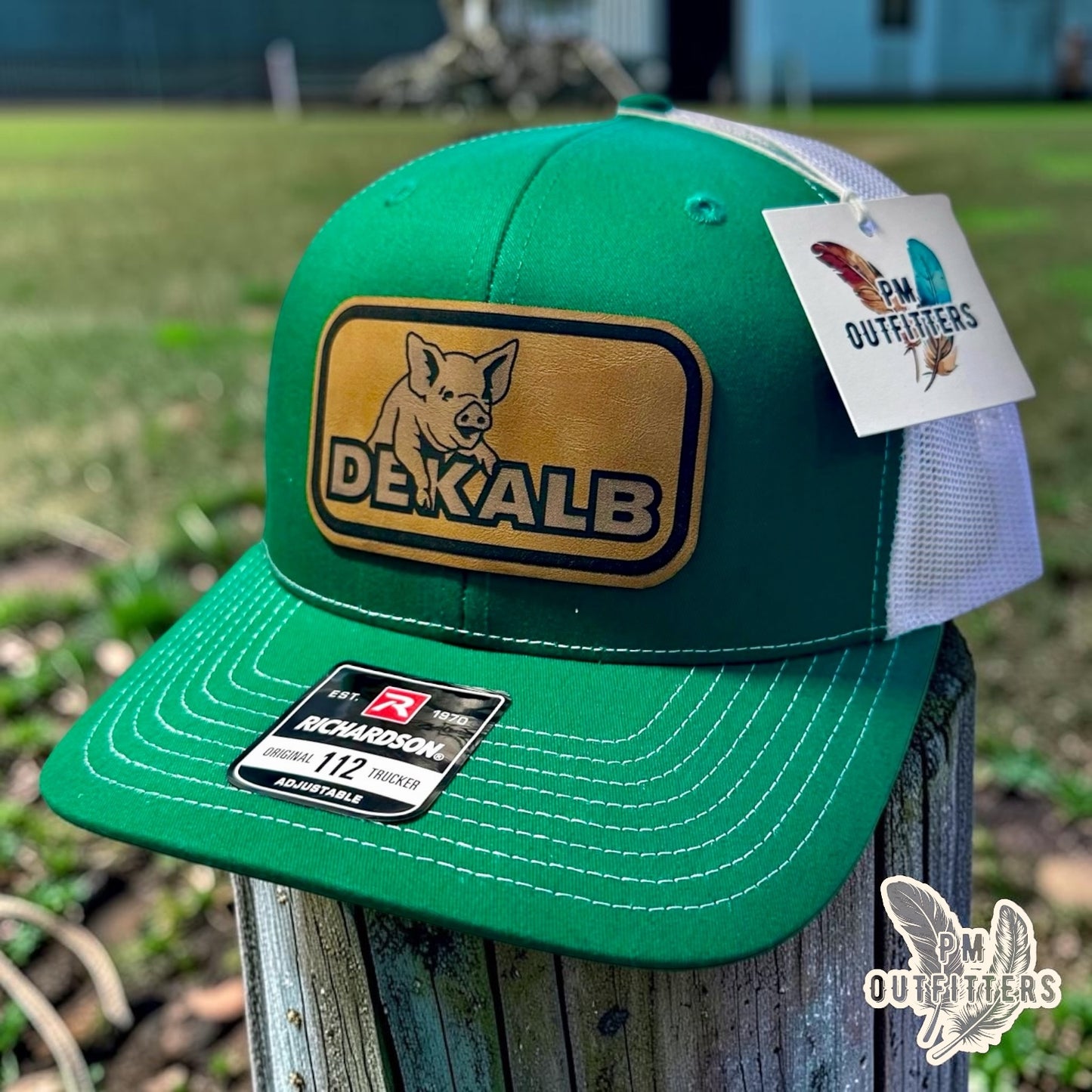 DeKalb Hog Patch Hat | Richardson 112 Kelly Green & White | Agricultural Heritage