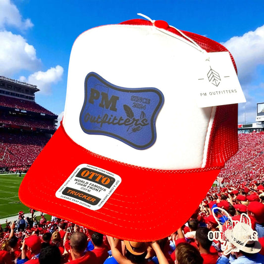 PM Outfitters Ole Miss Logo Design Foam Front Rope Trucker Hat