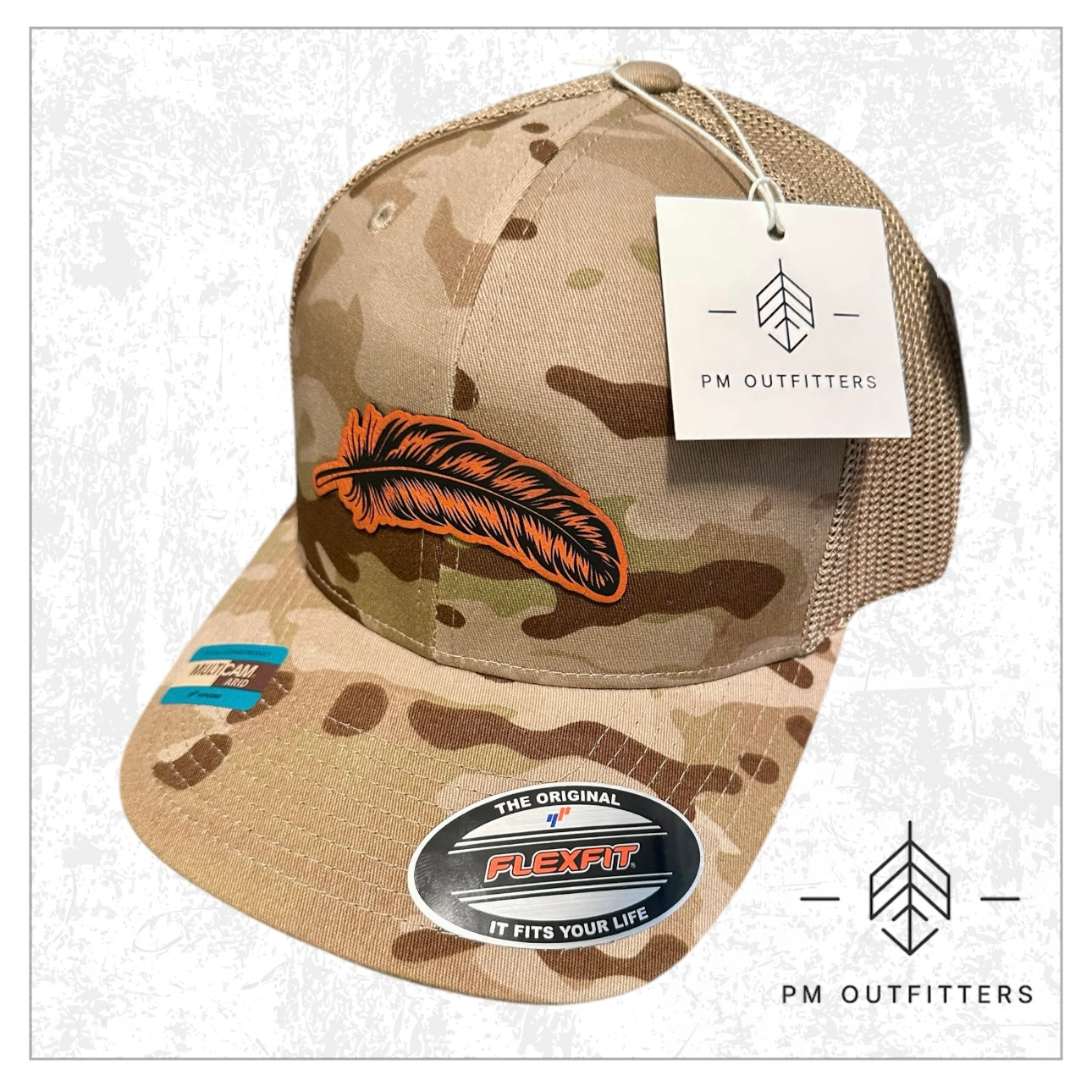 Signature Feather Camo FlexFit Trucker Hat