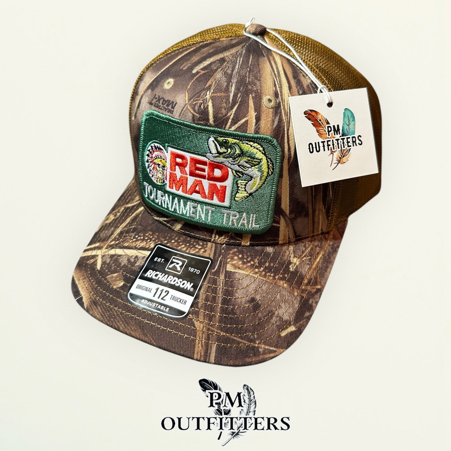 Red Man Chewing Tobacco Tournament Trail Patch Hat | Richardson 112 Realtree Max-7