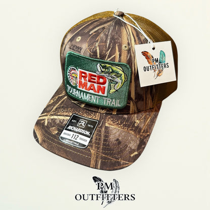 Red Man Chewing Tobacco Tournament Trail Patch Hat | Richardson 112 Realtree Max-7