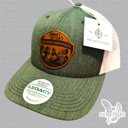 Custom Emmet Otter’s Jugband Christmas  Patch Hat – Green & White Legacy Mid-Pro Snapback | PM Outfitters