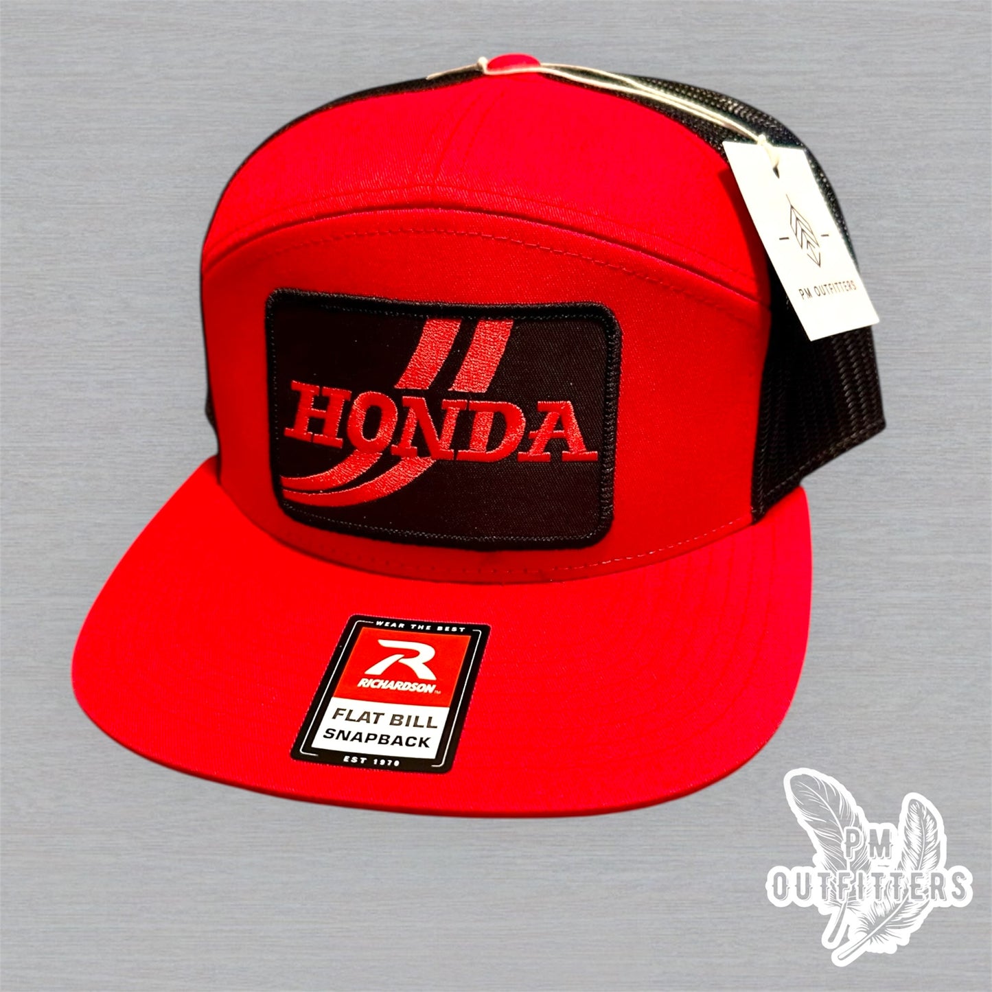 Honda Trucker Hat - Retro Patch Richardson 168 Red Black