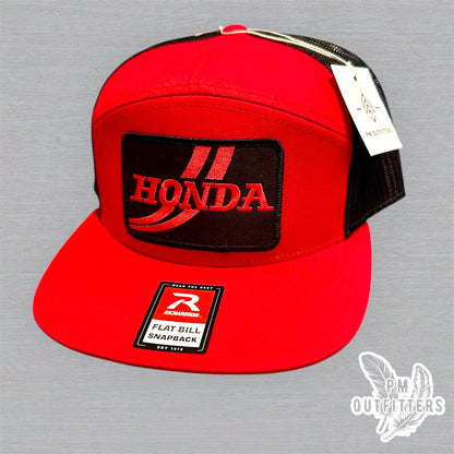 Honda Trucker Hat - Retro Patch Richardson 168 Red Black