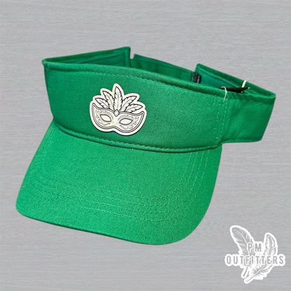 Mardi Gras Holographic Mask Visor - Green Decky 3001 Classic