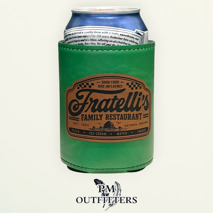 PM Outfitters Laser Engraved Fratelli's Family Restaurant Leatherette Koozie